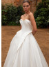 Strapless Sweetheart Neck Ivory Pleated Satin Wedding Dress Strapless Sweetheart Neck Ivory Pleated Satin Wedding Dress